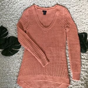 Peach cable knit sweater